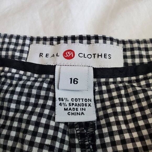 Real Clothes Checkered Cotton Highwaist Shorts -Size 16 - Picture 3 of 9